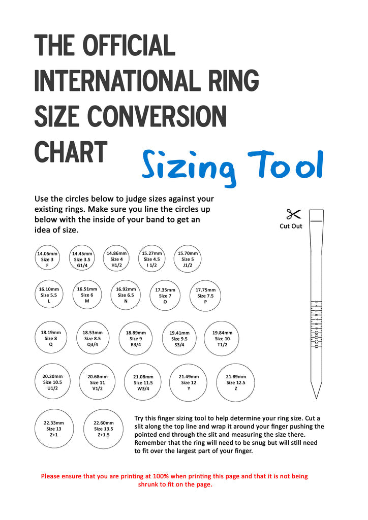 Find Your Ring Size Chart