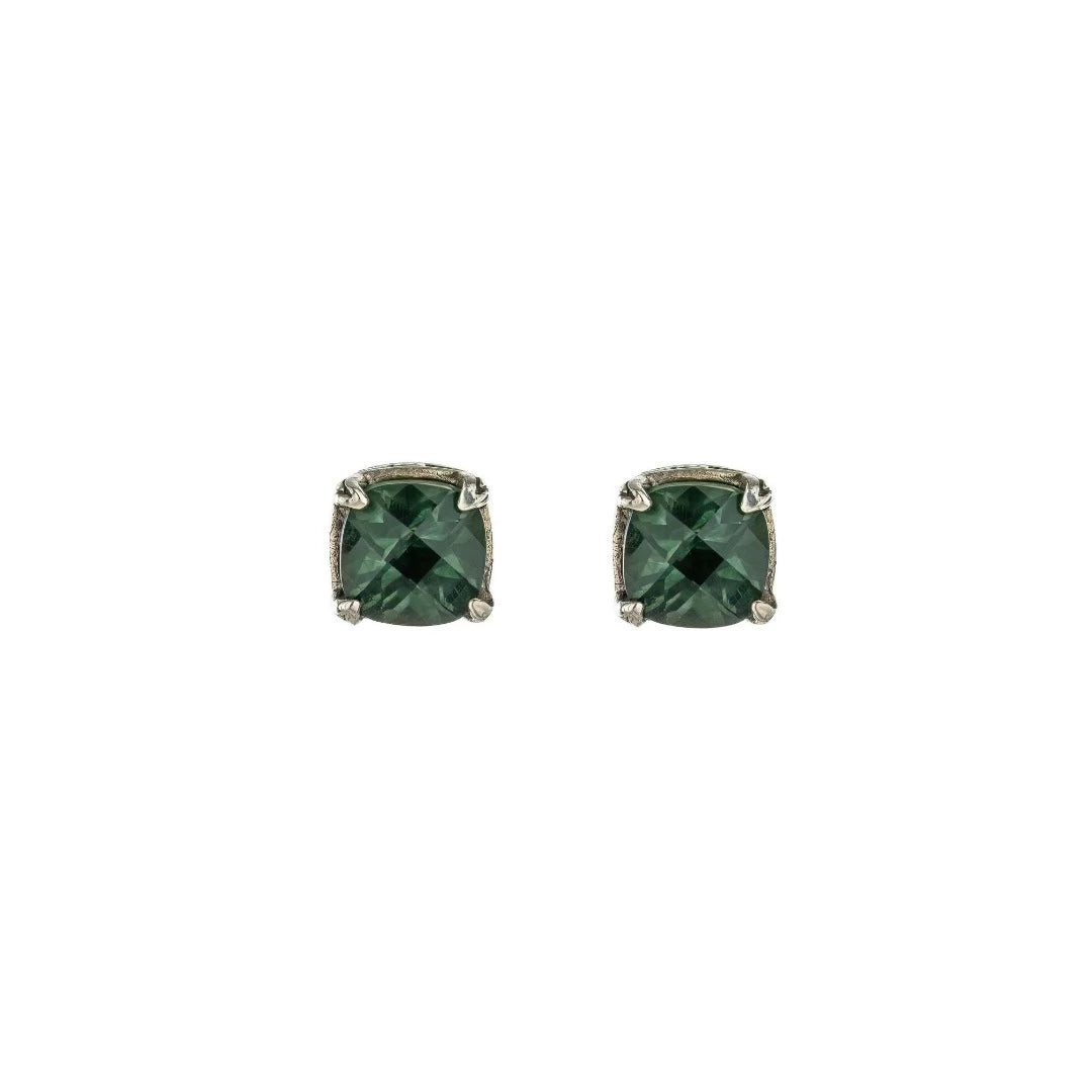 Botanical Stud Green Quartz Earrings