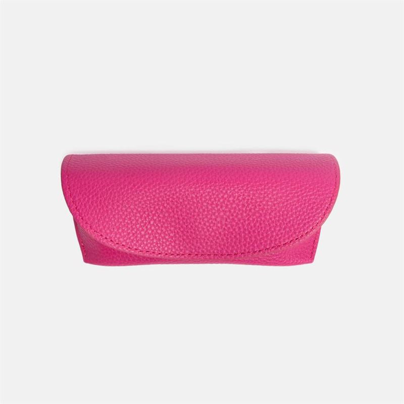 Fuchsia eye glasses case with hearts lining