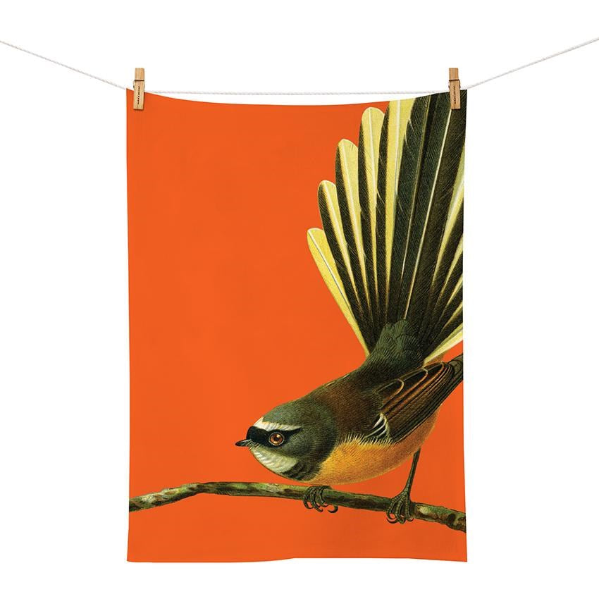 Bright Fantail Tea Towel