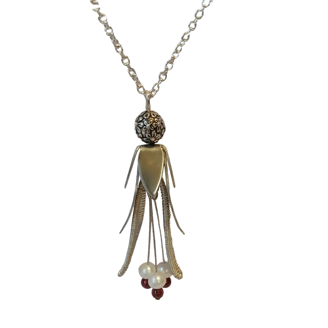 Fuchsia Flower Necklace | Woven In Fine Silver