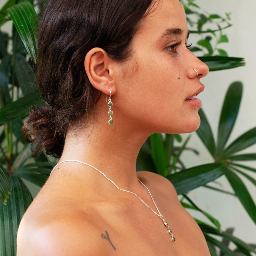 Pounamu 3 Muses Earrings