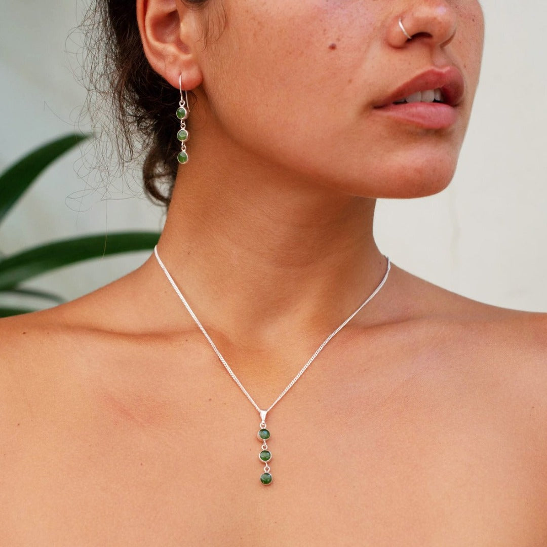Pounamu 3 Muses Earrings