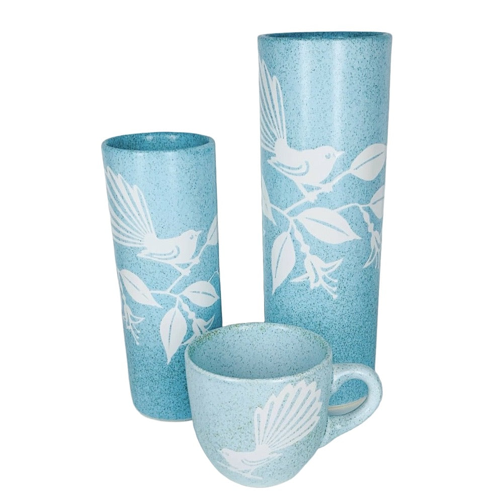 Muriwai Sand Blue Fantail Vases