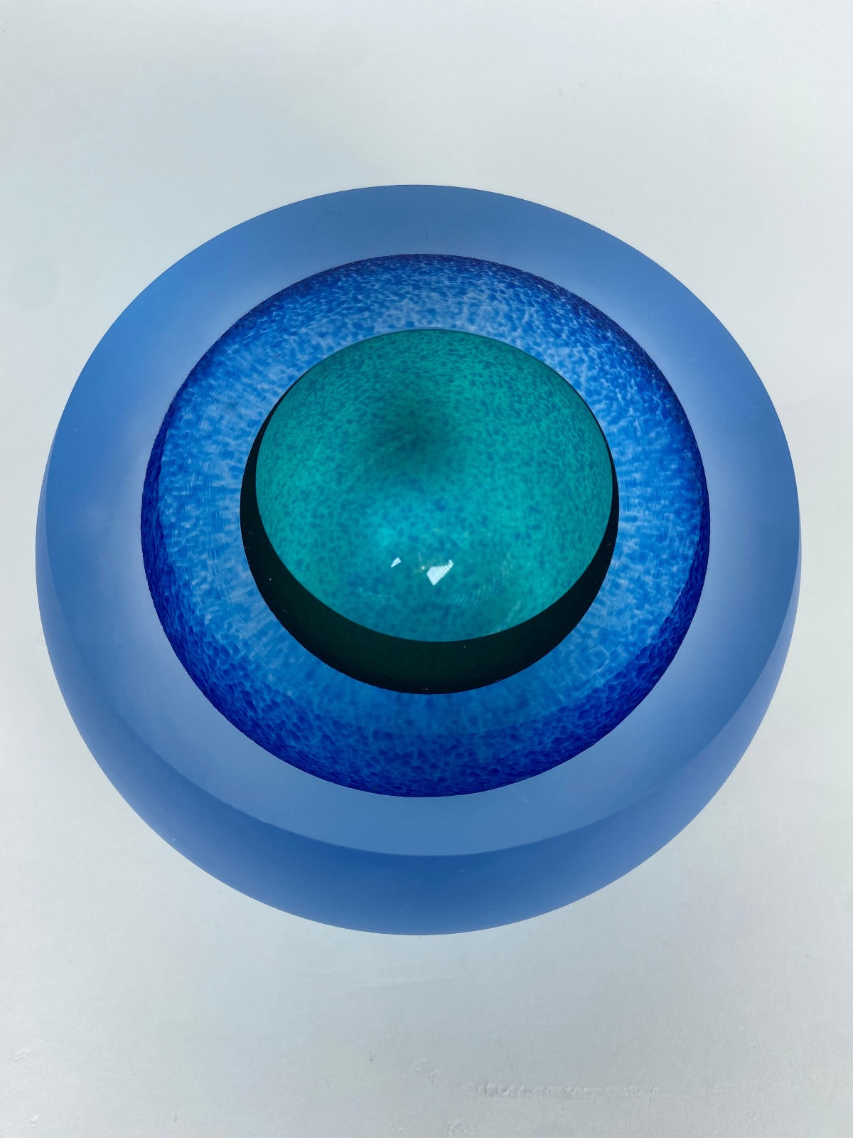 Frosted Double Bubble Jade / Copper Blue