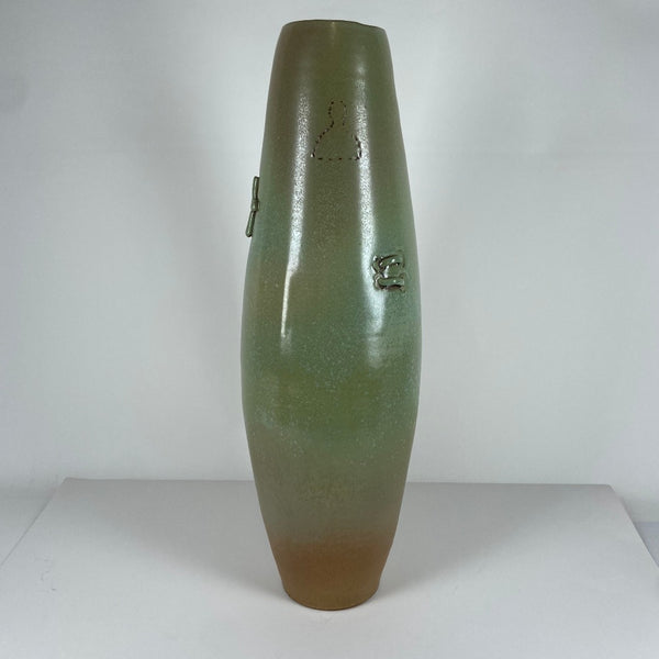 Tall Thrown Vase Green