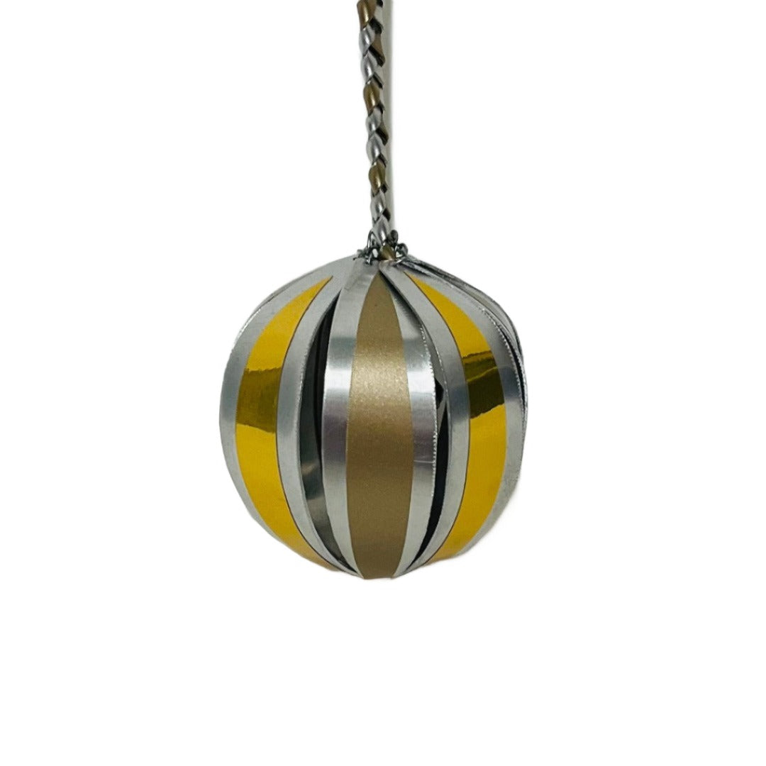 Aluminium Silver & Yellow Poi Pair