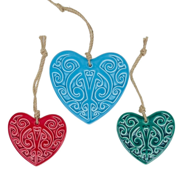 Kowhaiwhai Ceramic Heart