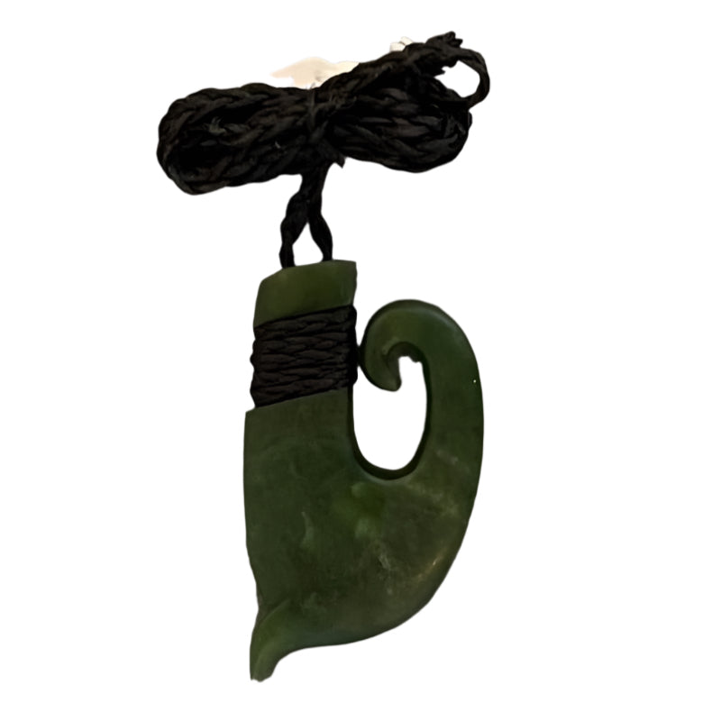 Pounamu Hei Matau Pendant 55mm