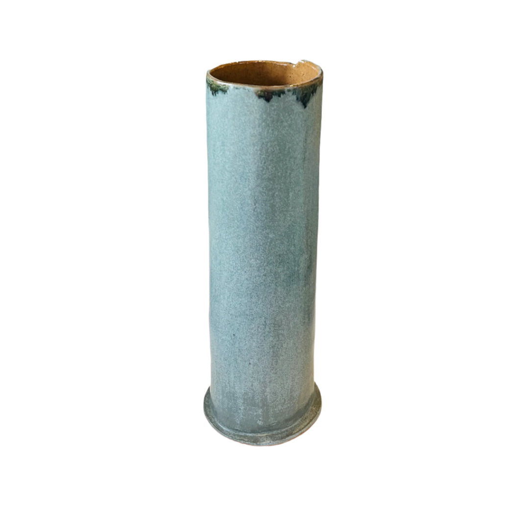 Ceramic Flower Tower Vase | Grey Textured