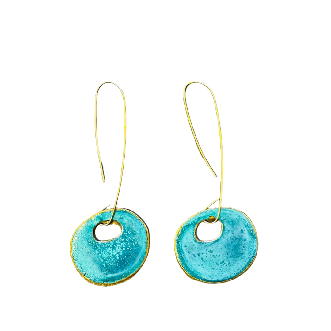 Flat Oval Drop Earrings