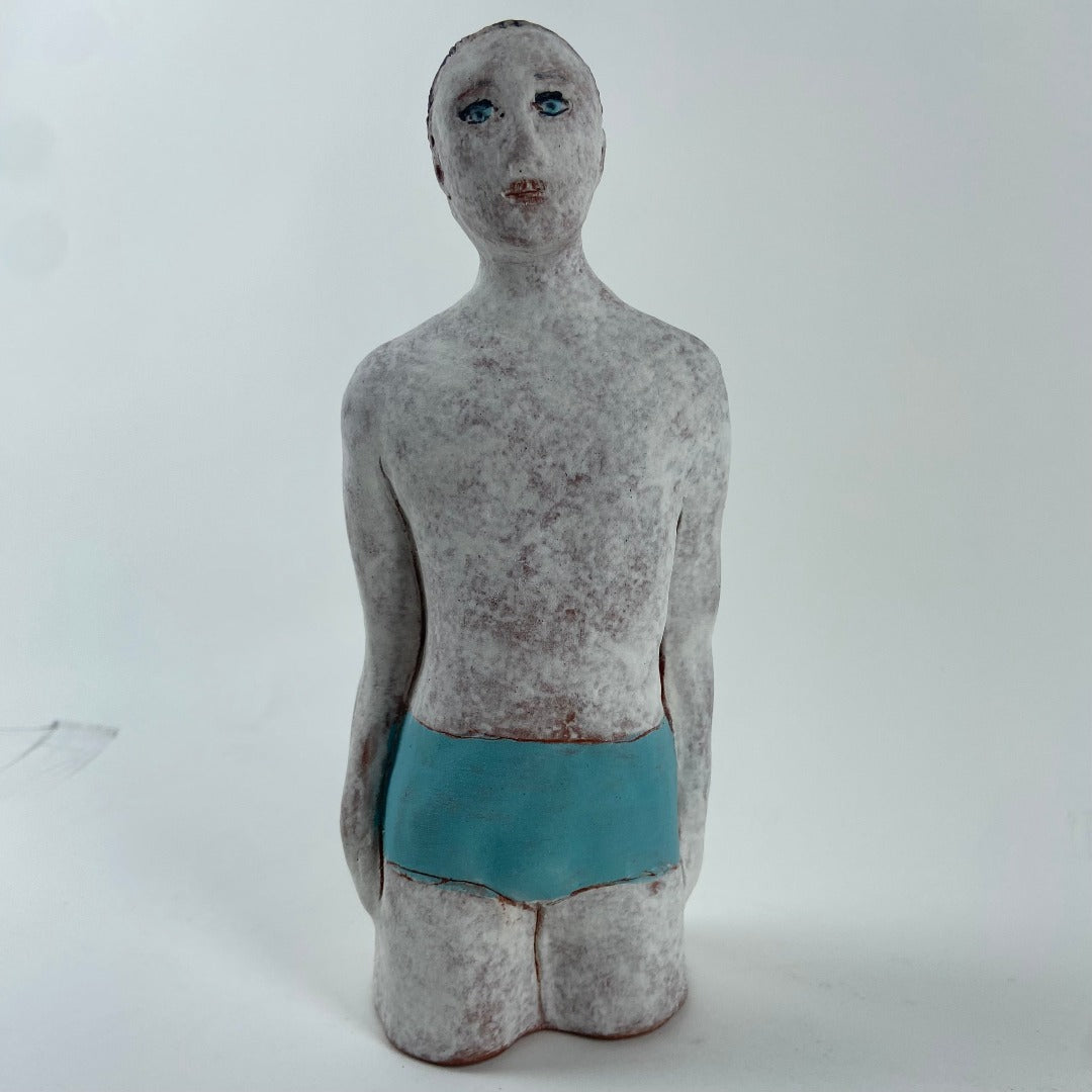 Male Swimmer In Blue Trunks