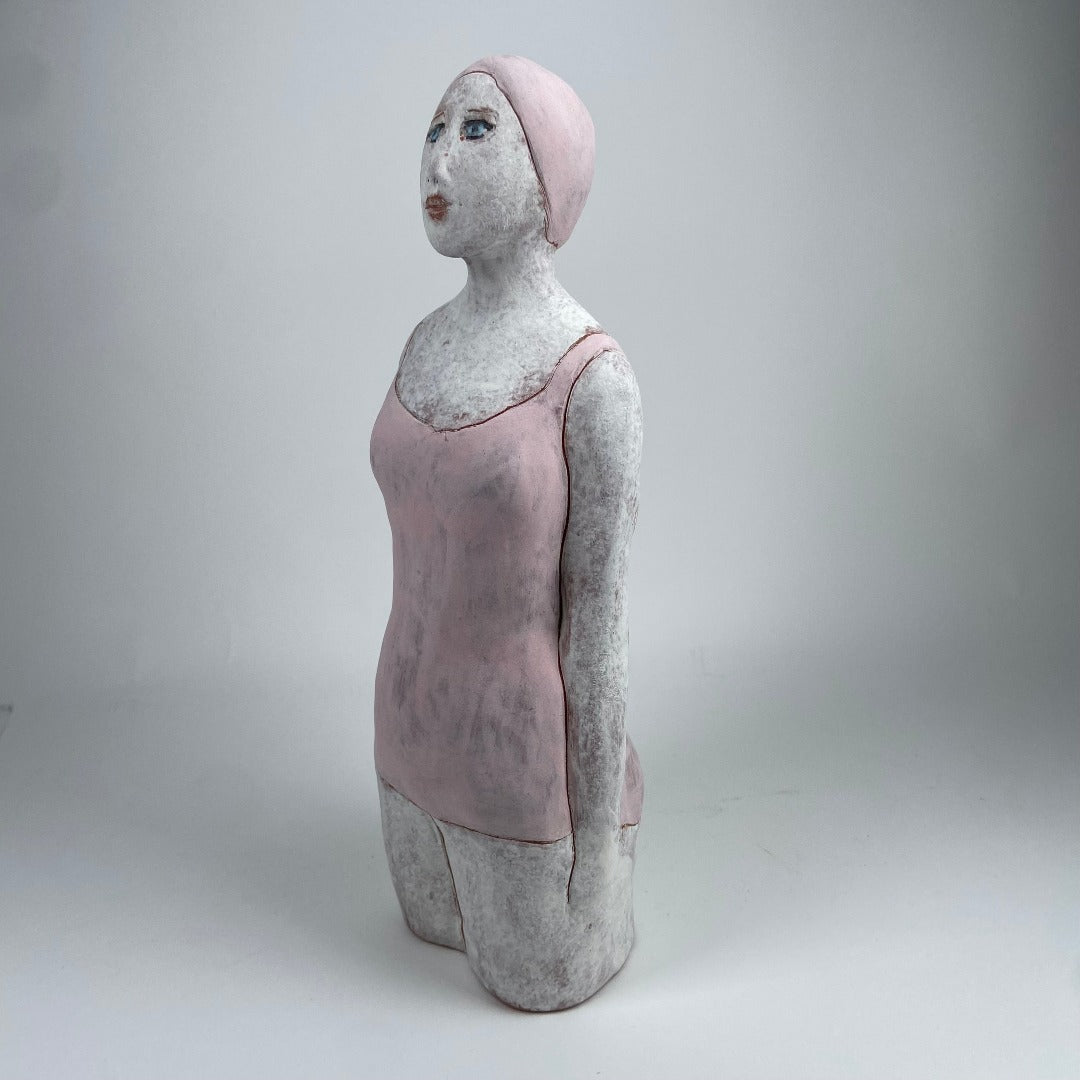 Female Swimmer in Pale Pink