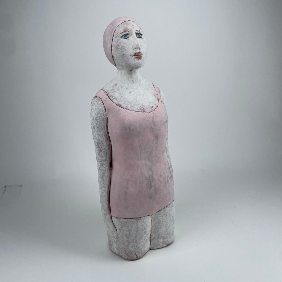 Female Swimmer in Pale Pink