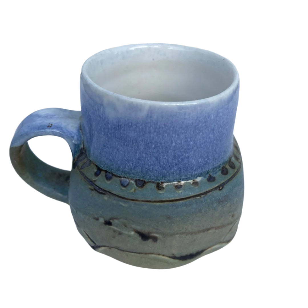 Greeny Blue Square Bottom Cup