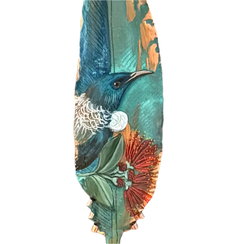 Copper Feather | Pohutakawa Tui Looking Right
