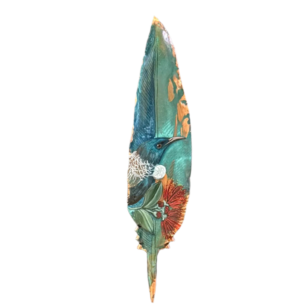 Copper Feather | Pohutakawa Tui Looking Right
