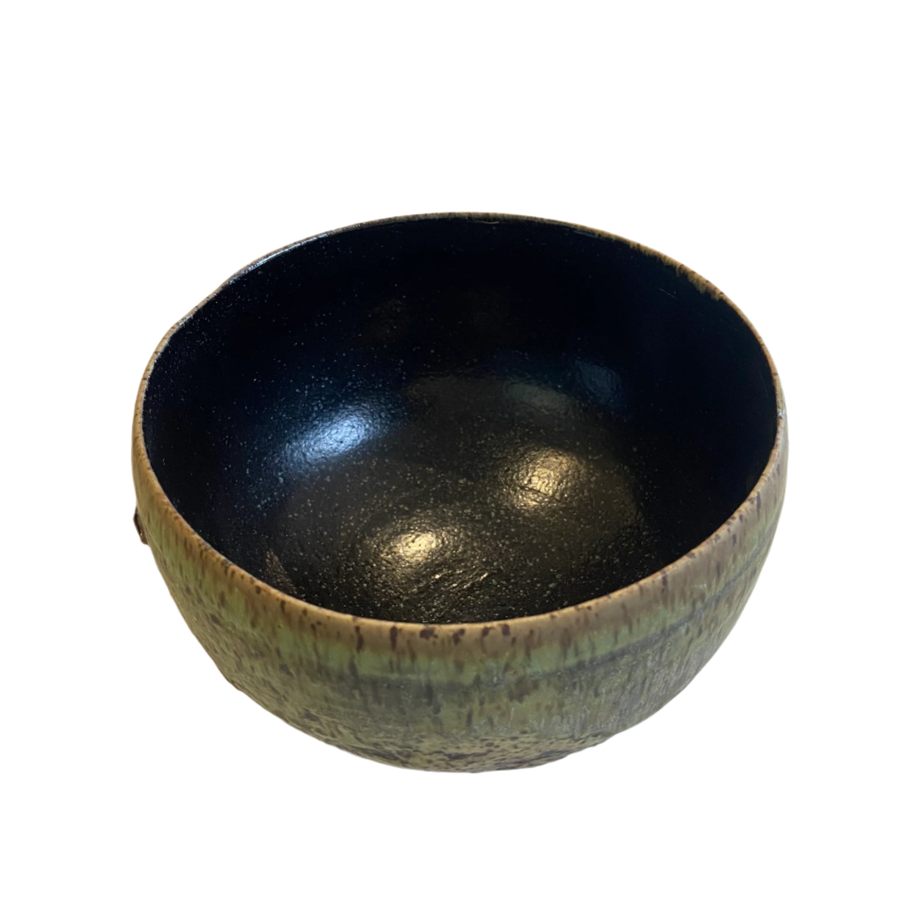 Green High Sided Broken Edge Bowl