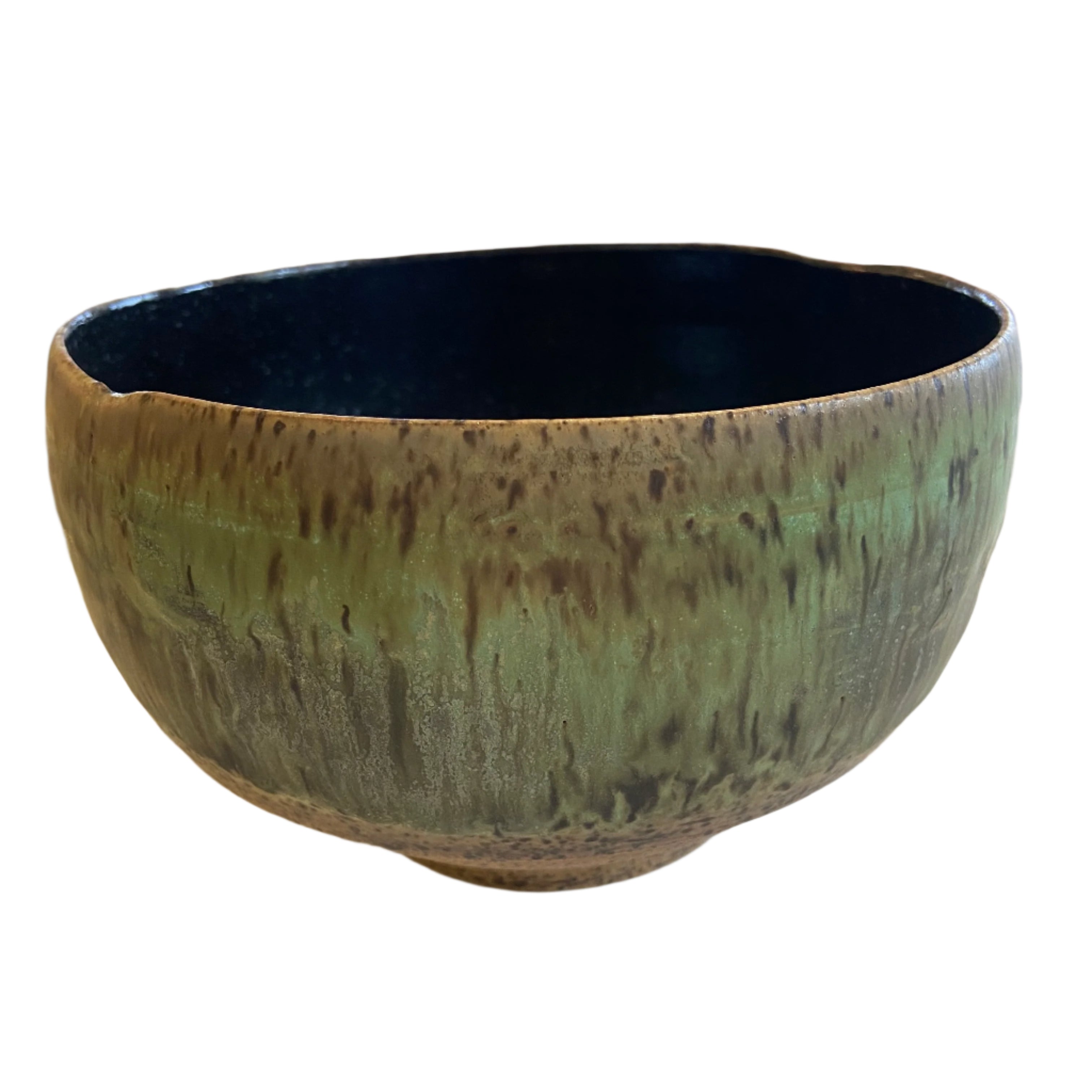 Green High Sided Broken Edge Bowl