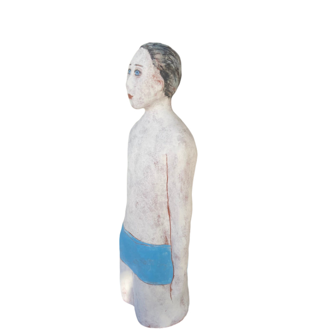 Swimmer in Blue Trunks