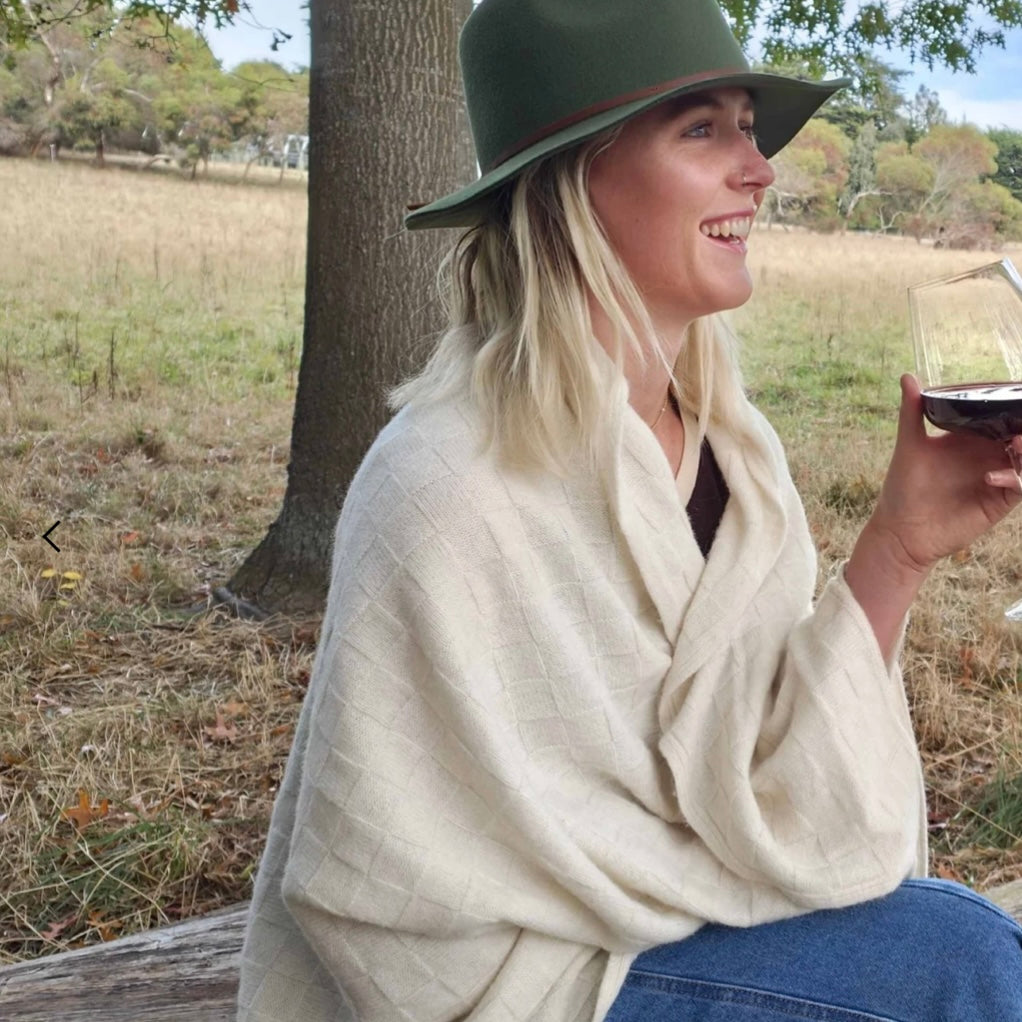 Bohepe Wool Basket Weave Blanket