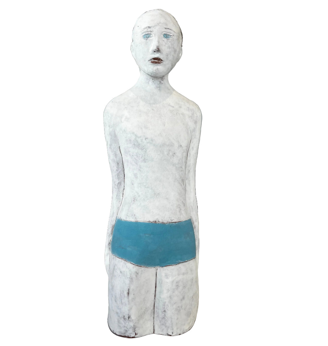 Male Swimmer In Blue Trunks