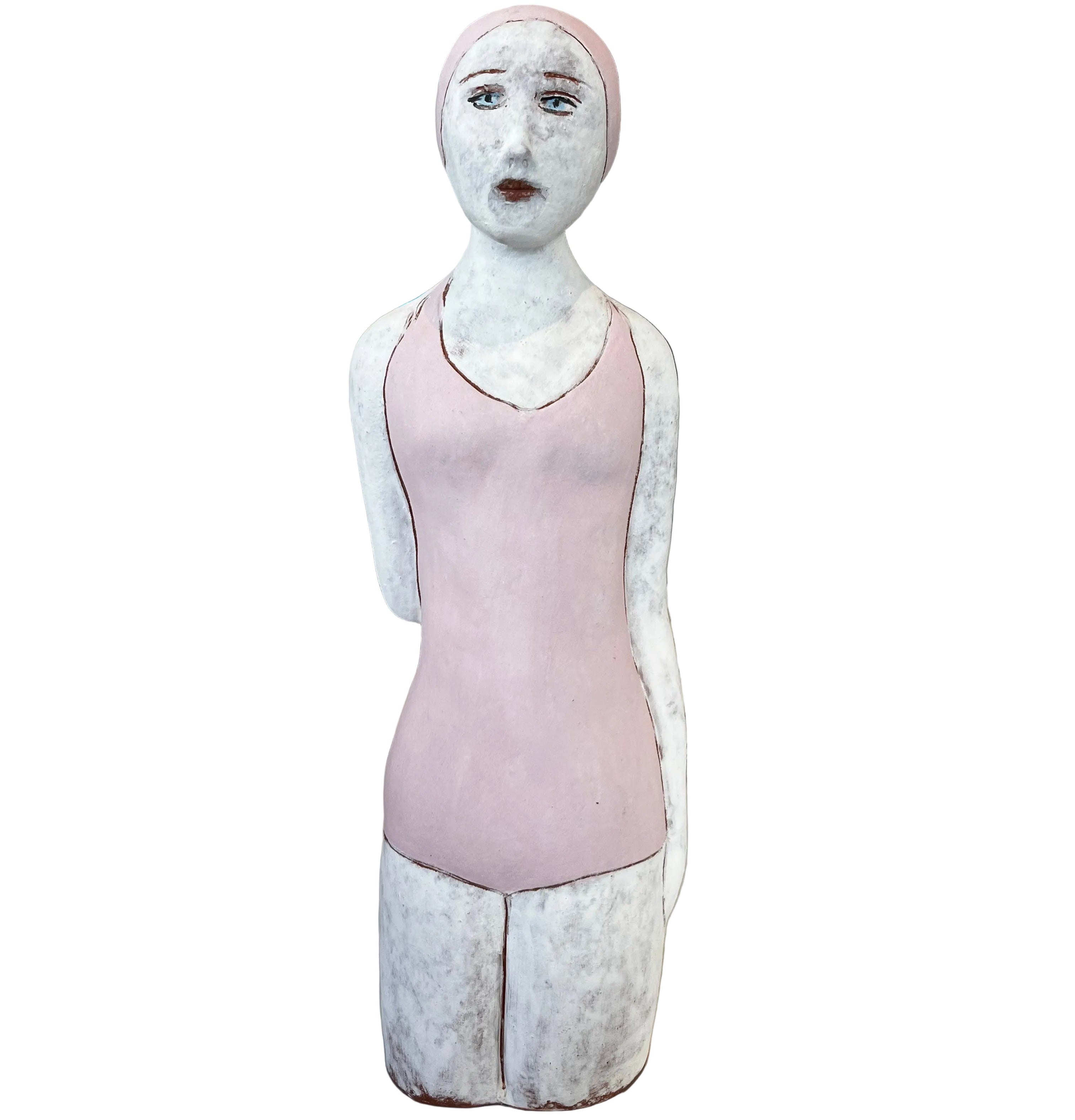 Female Swimmer In Pink - Arm Behind Back by Diana Poor
