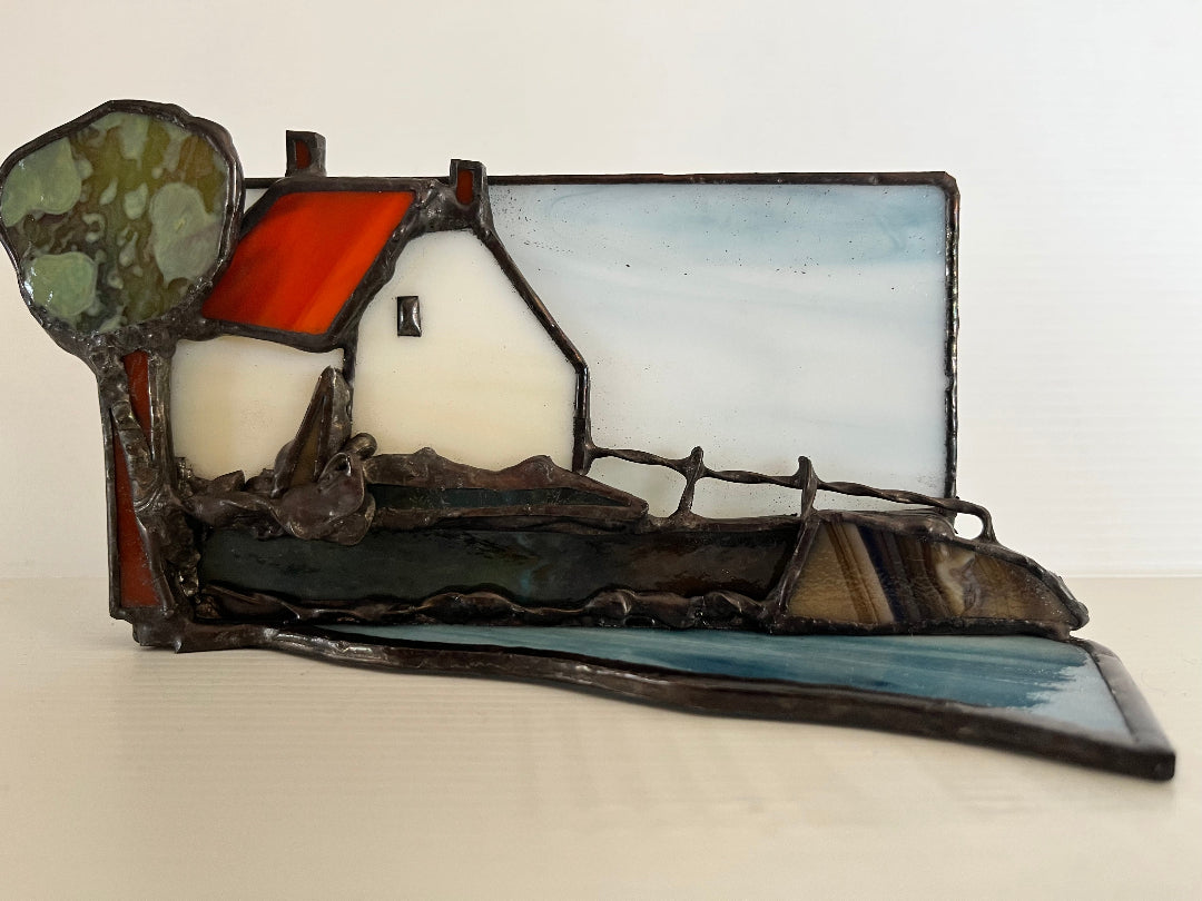 Coastal Cottage | Free Standing Glass Sculpture