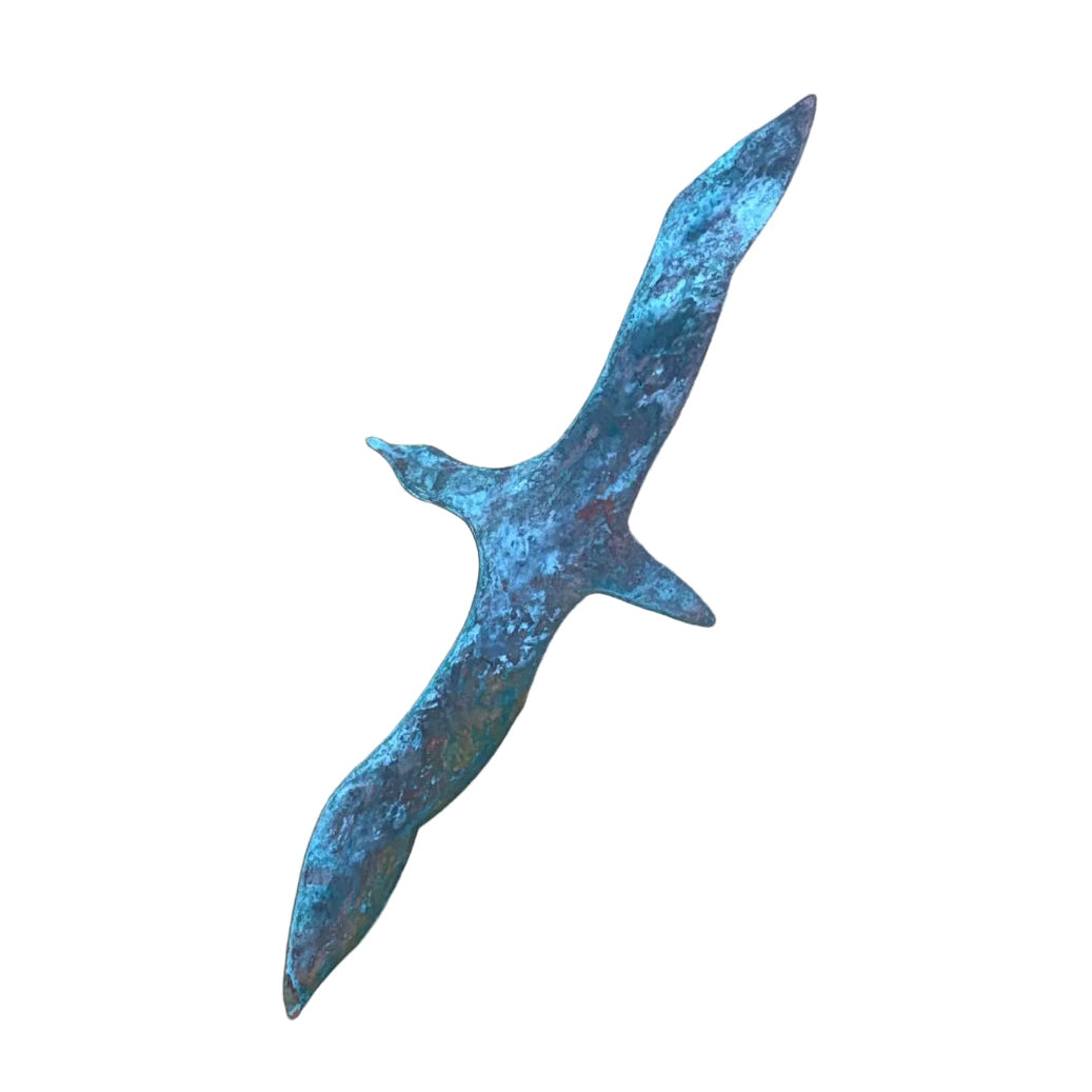 Copper gannet wall sculpture on a white background