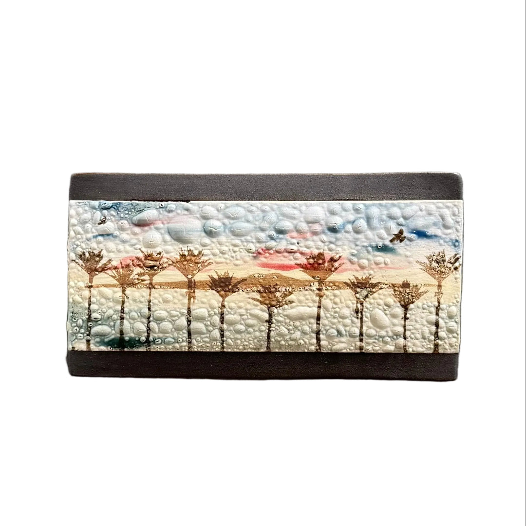 Wall tile with trees & mountain