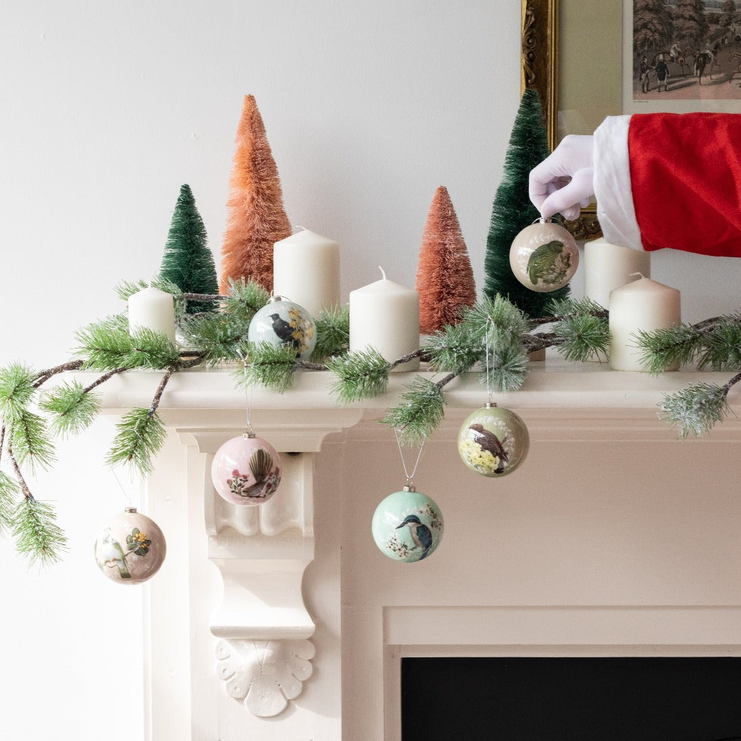 Native Bird Christmas Baubles Boxed Set