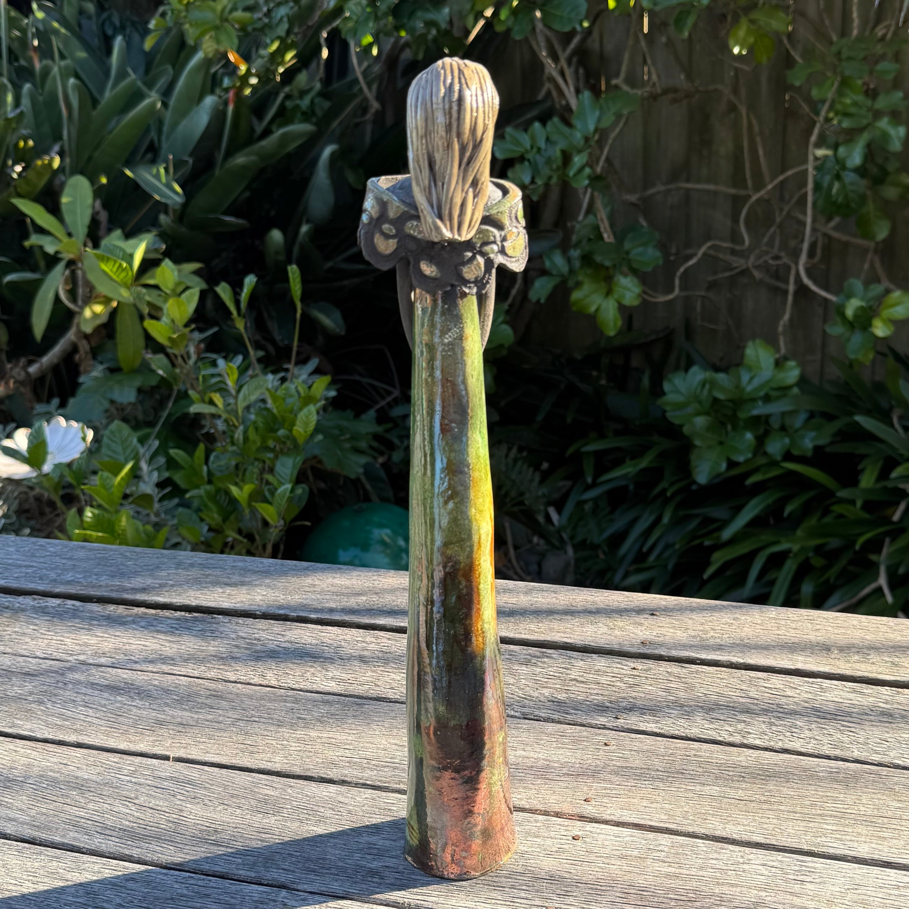Tall Lady | Green Dress | Blue Posy by Jenny Matthews