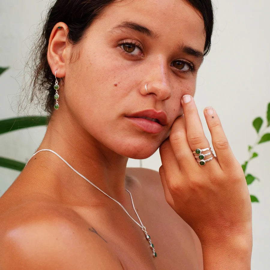 Pounamu 3 Muses Ring | Sterling Silver
