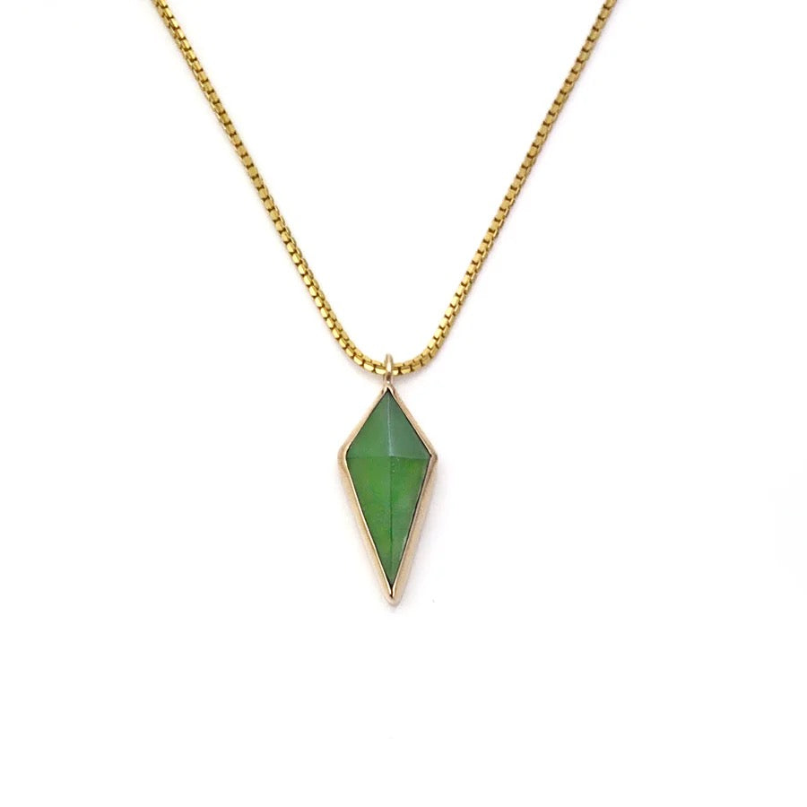 Pounamu Pinnacle Necklace | 14ct Gold
