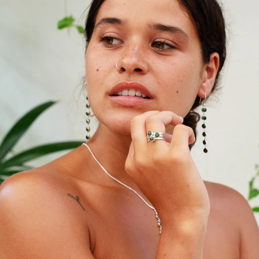 Pounamu 3 Muses Ring | Sterling Silver