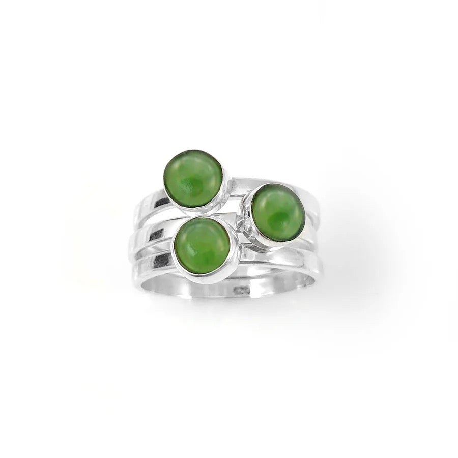 Pounamu 3 Muses Ring | Sterling Silver