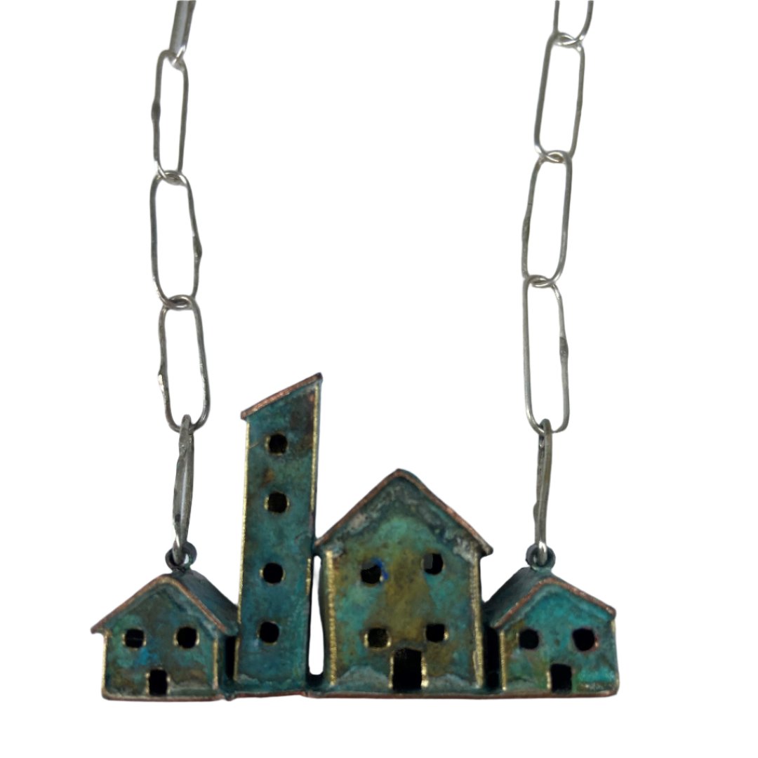 Little Houses Necklace by Tanya Bogdanova