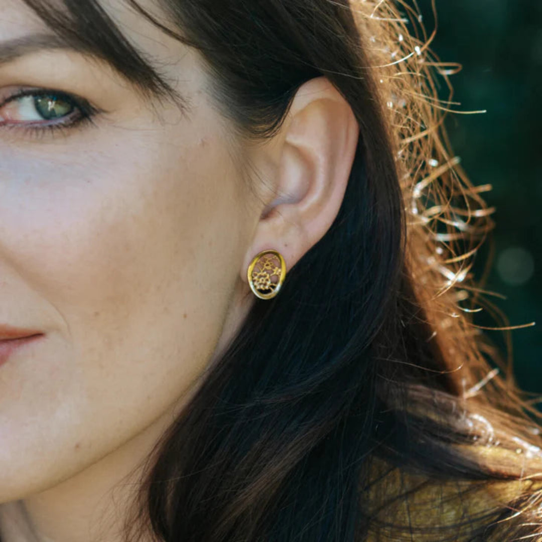 Lace Oval Studs