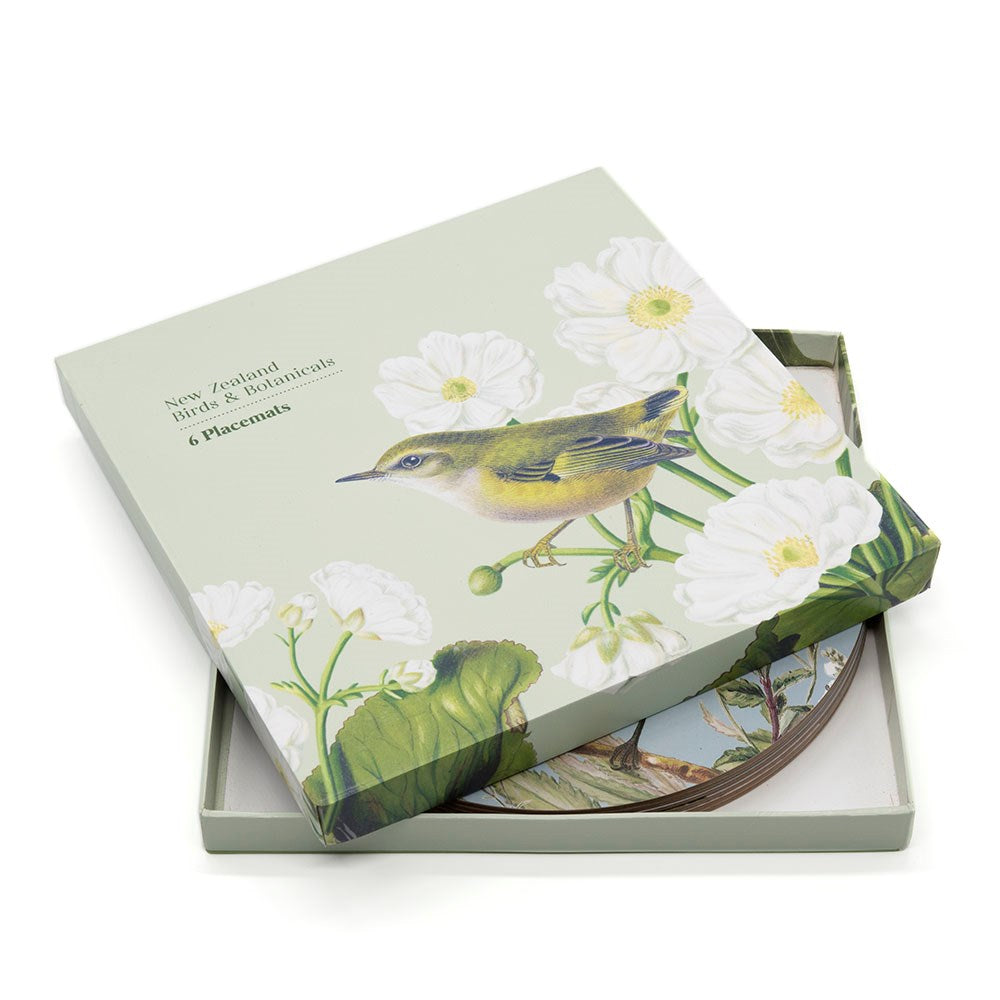 Birds & Botanicals Of NZ Placemats | Boxed Set Of 6