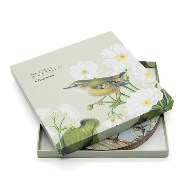 Birds & Botanicals Of NZ Placemats Boxed Set Of 6