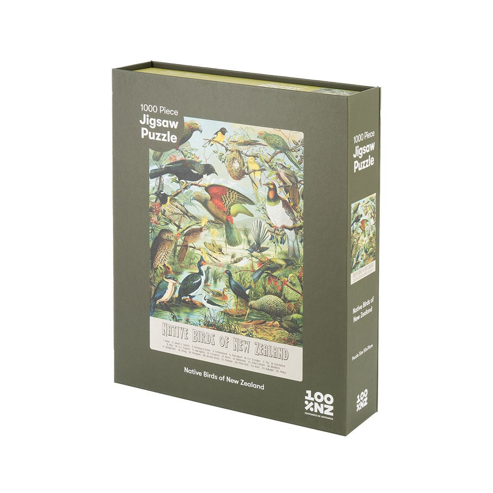 Native Birds Of New Zealand Jigsaw Puzzle with the art of JG Keulemans