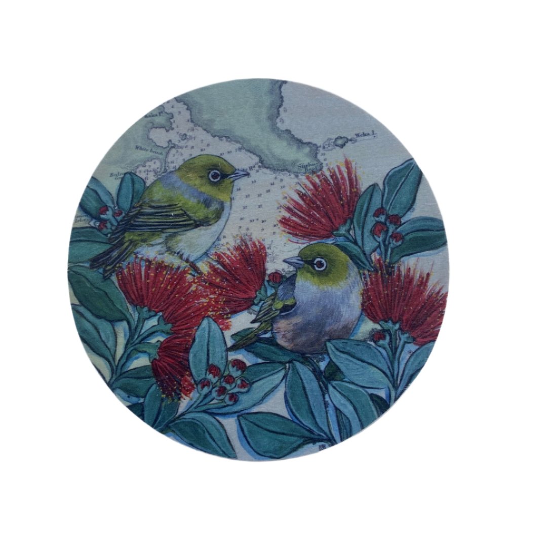 Pohutakawa Native Bird Wall Discs