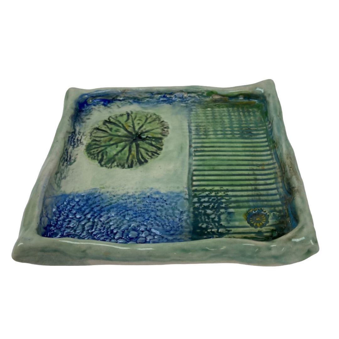 Small Square Botanical Plate