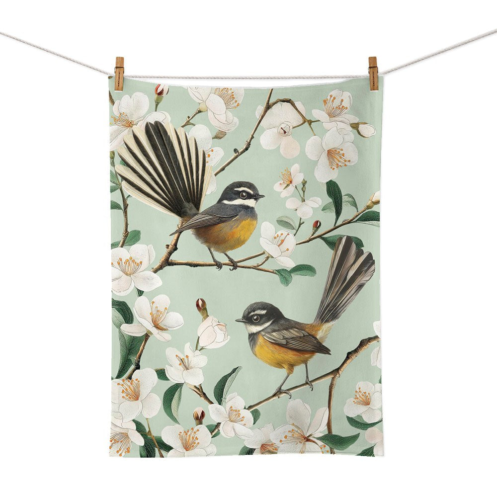 Chatty Fantails Tea Towel
