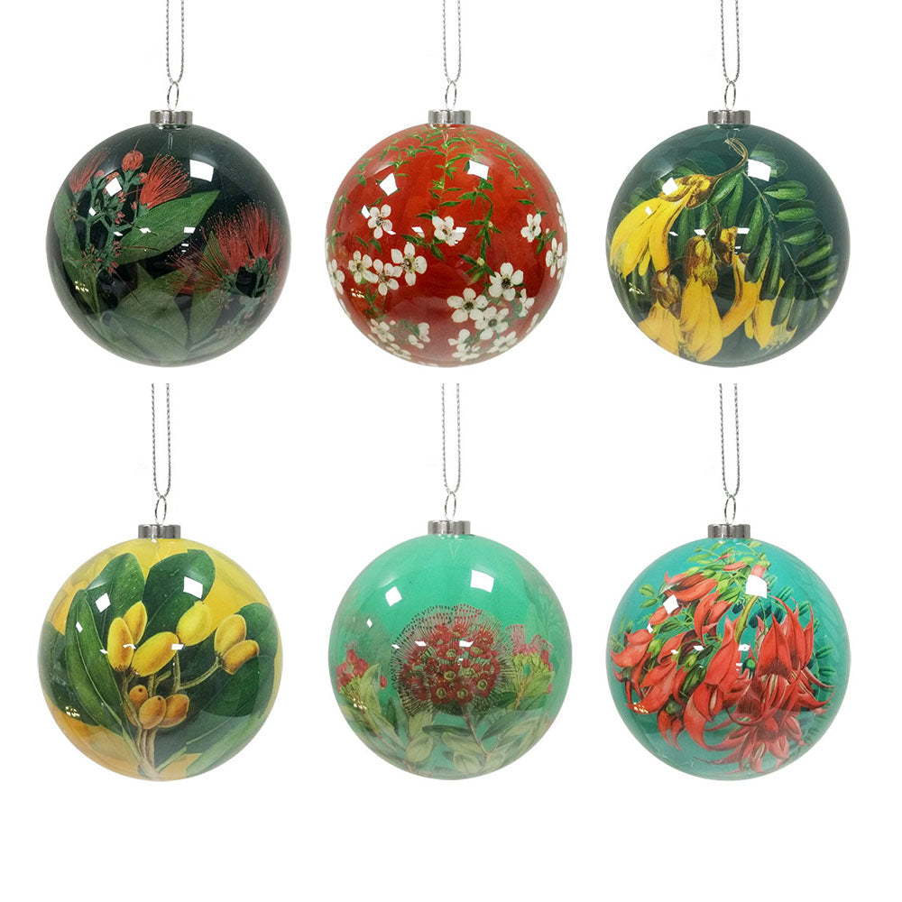 Native Flowers Christmas Baubles Boxed Set
