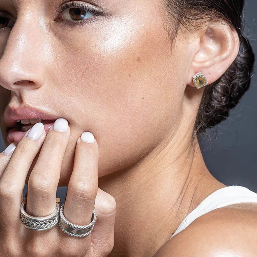 Botanical Stud Citrine Earrings