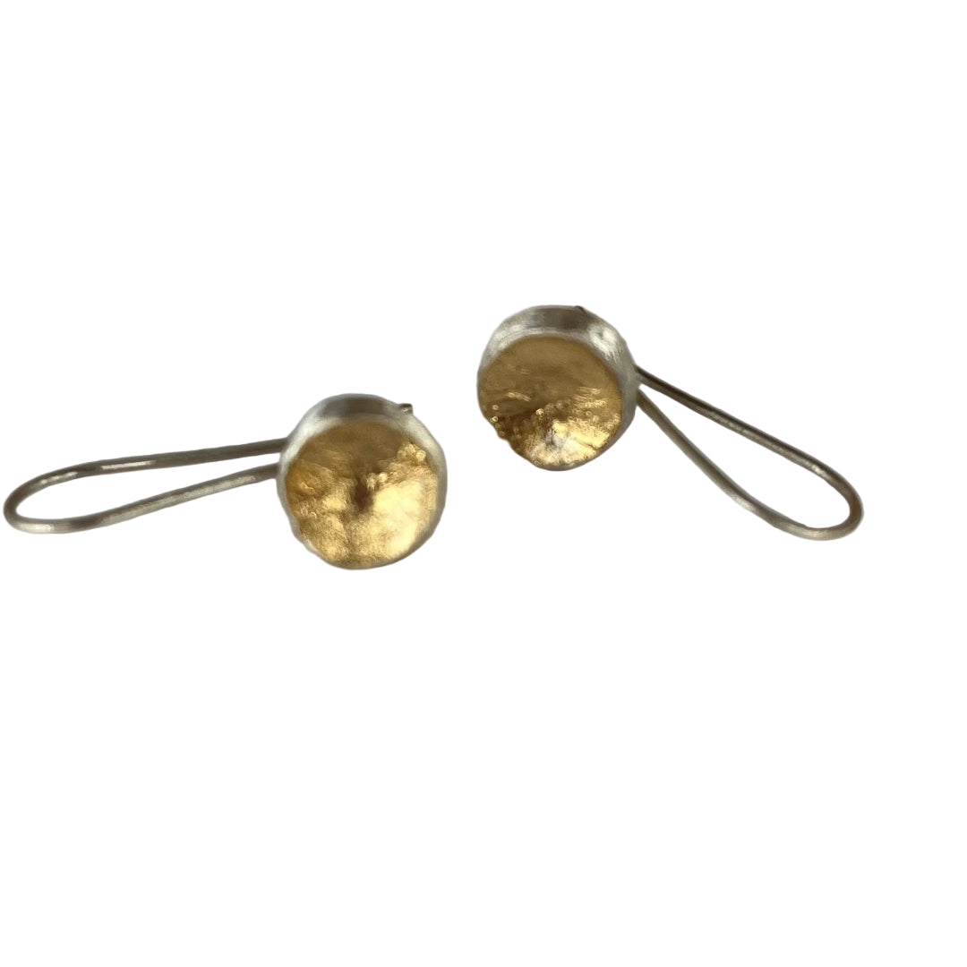 Silver & Gold Leaf Rockpool Earrings