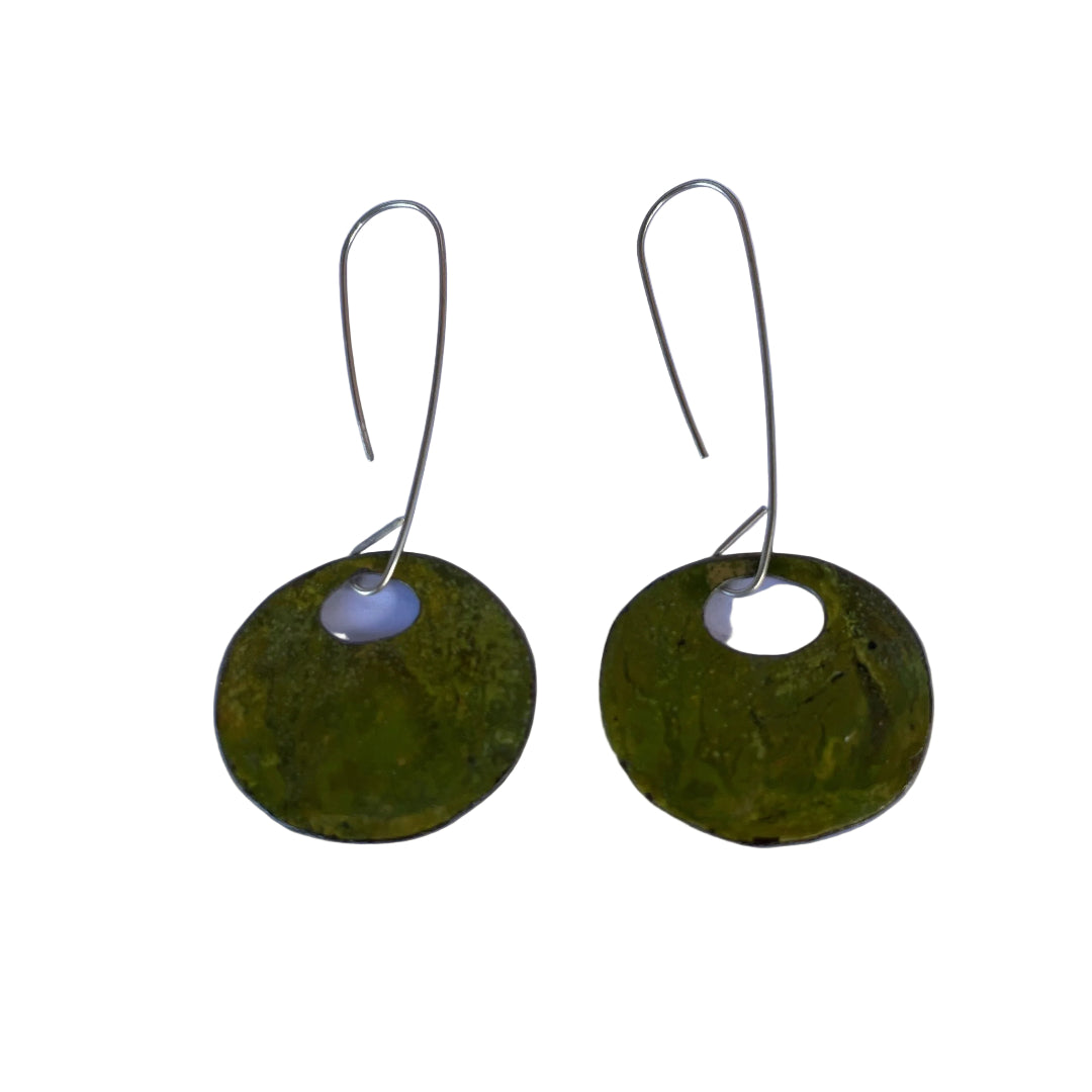 Flat Oval Drop Earrings