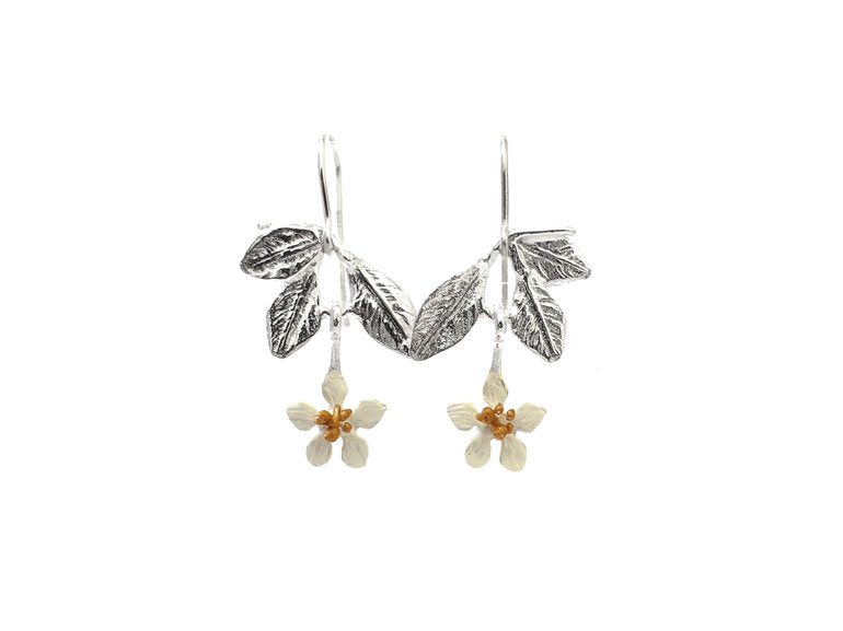 Neroli Blossom Earrings With Leaves