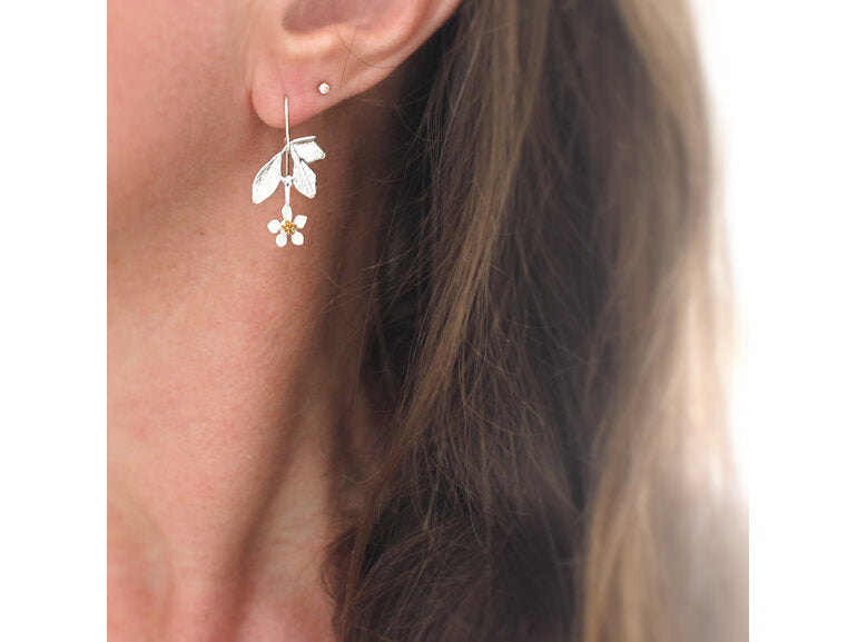 Neroli Blossom Earrings With Leaves